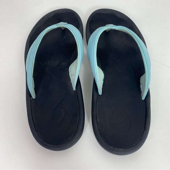 Olukai flip flops women’s size 6 blue and black Ohana Flip-Flops - Picture 4 of 6